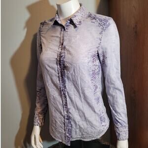 Kelly Wearstler Graphic Marble Burnout Blouse Sz Small Trendy Minimalist Capsule